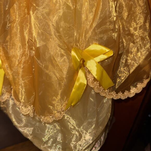 NNJXD Halloween Girl Gold PRINCESS DRESS Party Costume Fancy Dress 150 Size 12 - Picture 2 of 9